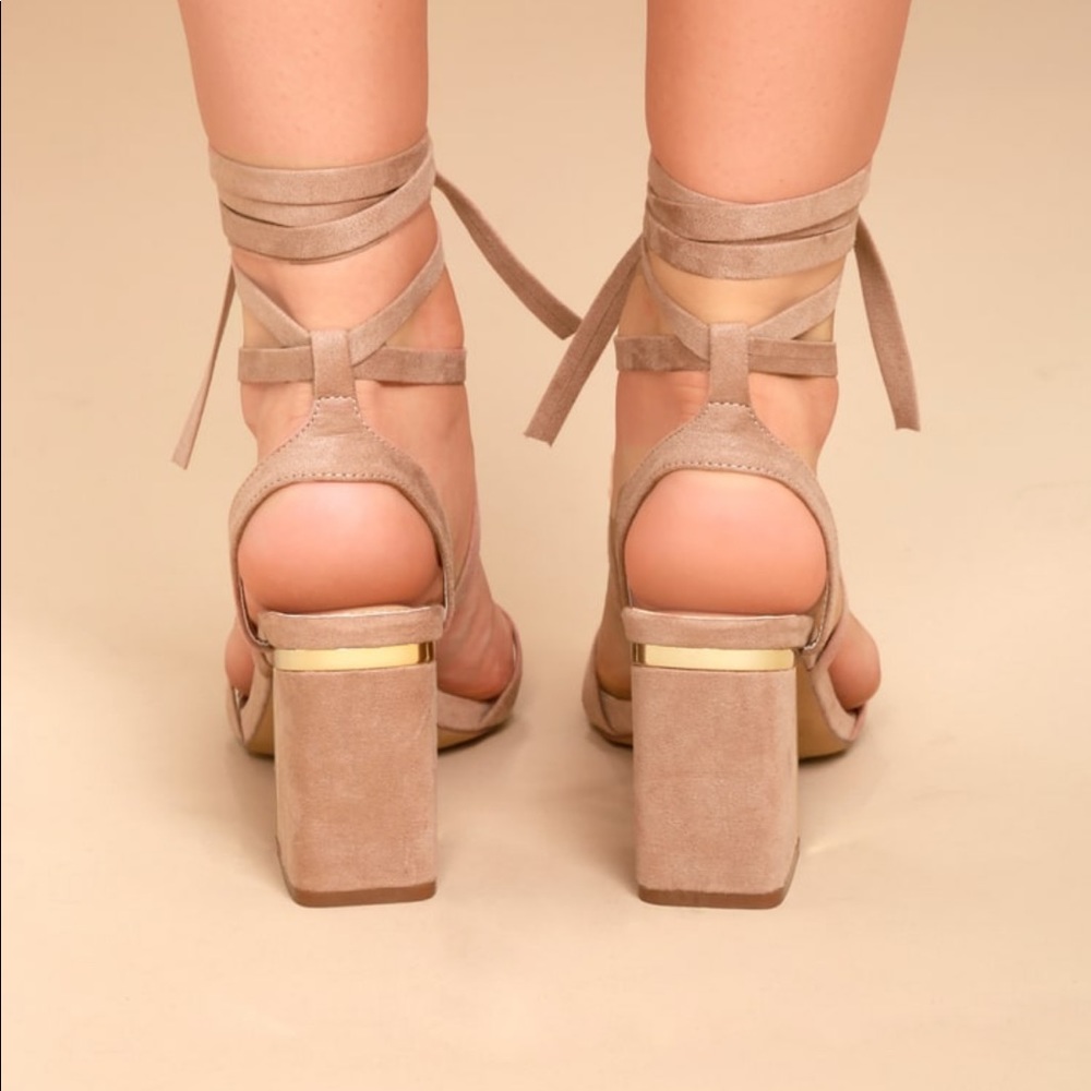 MAUVE SUEDE LACE-UP HEELS